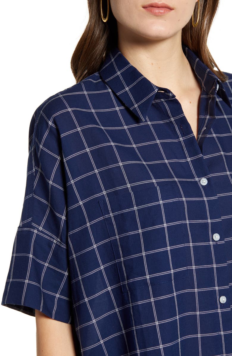 Madewell Courier Double Windowpane Shirt, Alternate, color, 