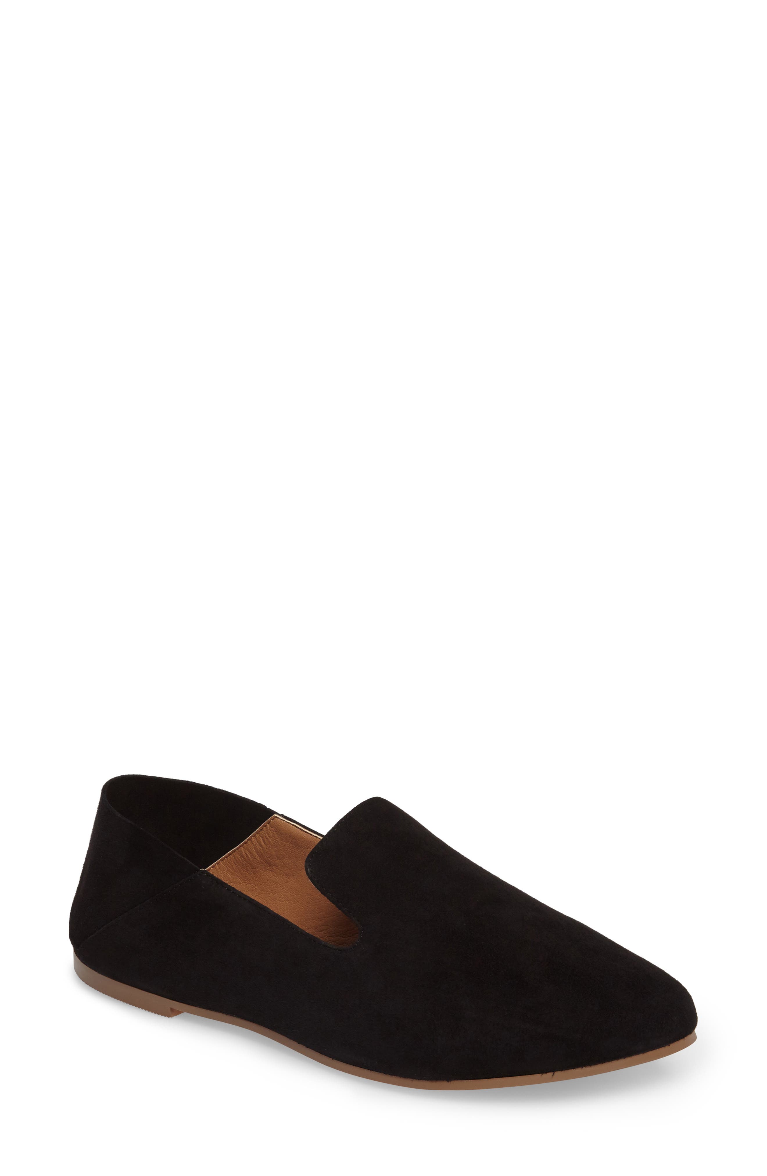 Sylvia Loafer, Main, color, BLACK SUEDE