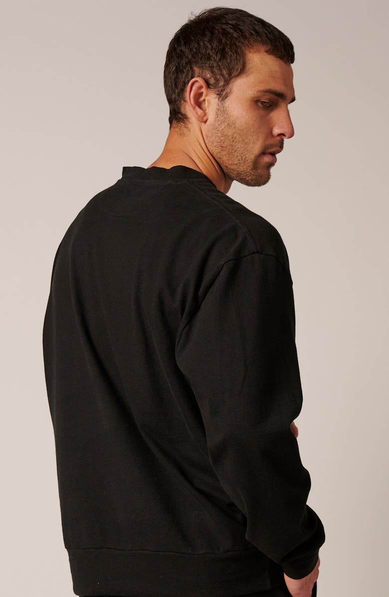 LEISURE LAB Cotton Lounge Crewneck, Alternate, color, Onyx