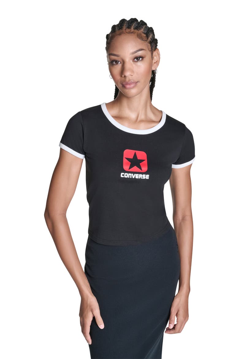 Retro Box Star T-Shirt, Alternate, color, CONVERSE BLACK