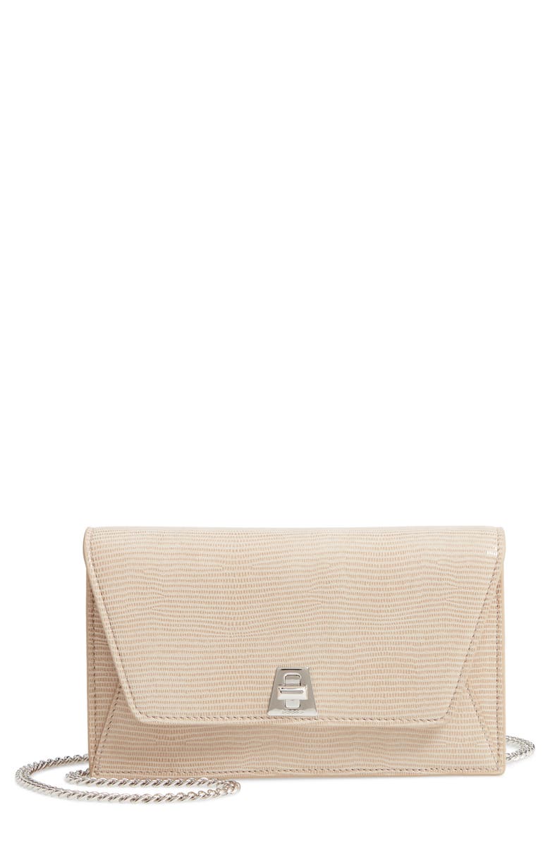 Akris Anouk Lizard Embossed Wallet on a Chain, Main, color,