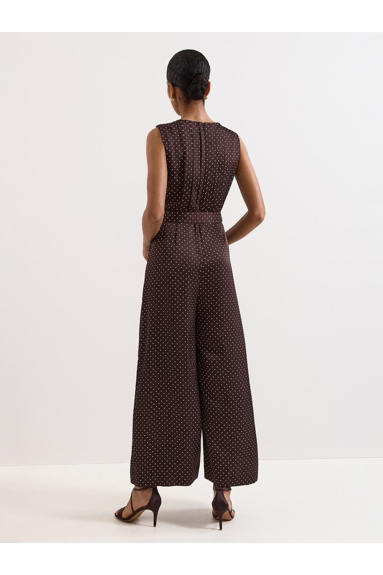 Janine Spot Jumpsuit, Alternate, color, Brown