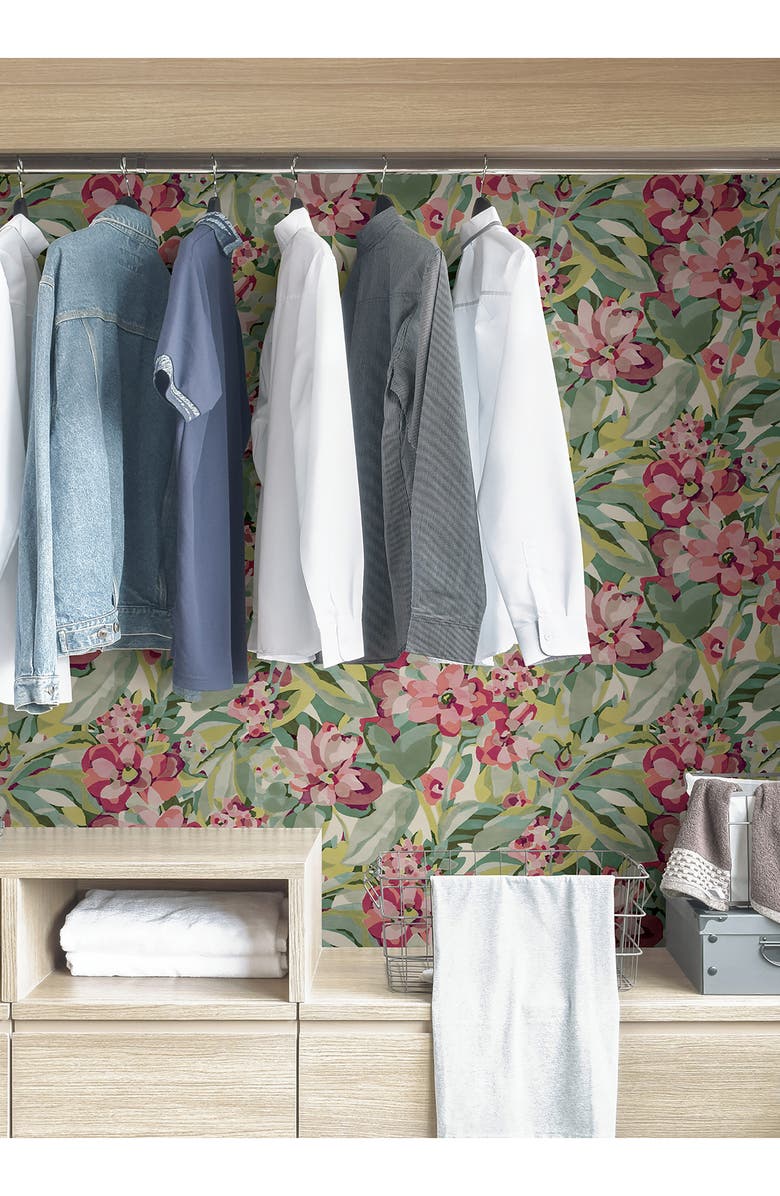 Wallpops Belles Fleurs Peel & Stick Wallpaper, Alternate, color, Pink