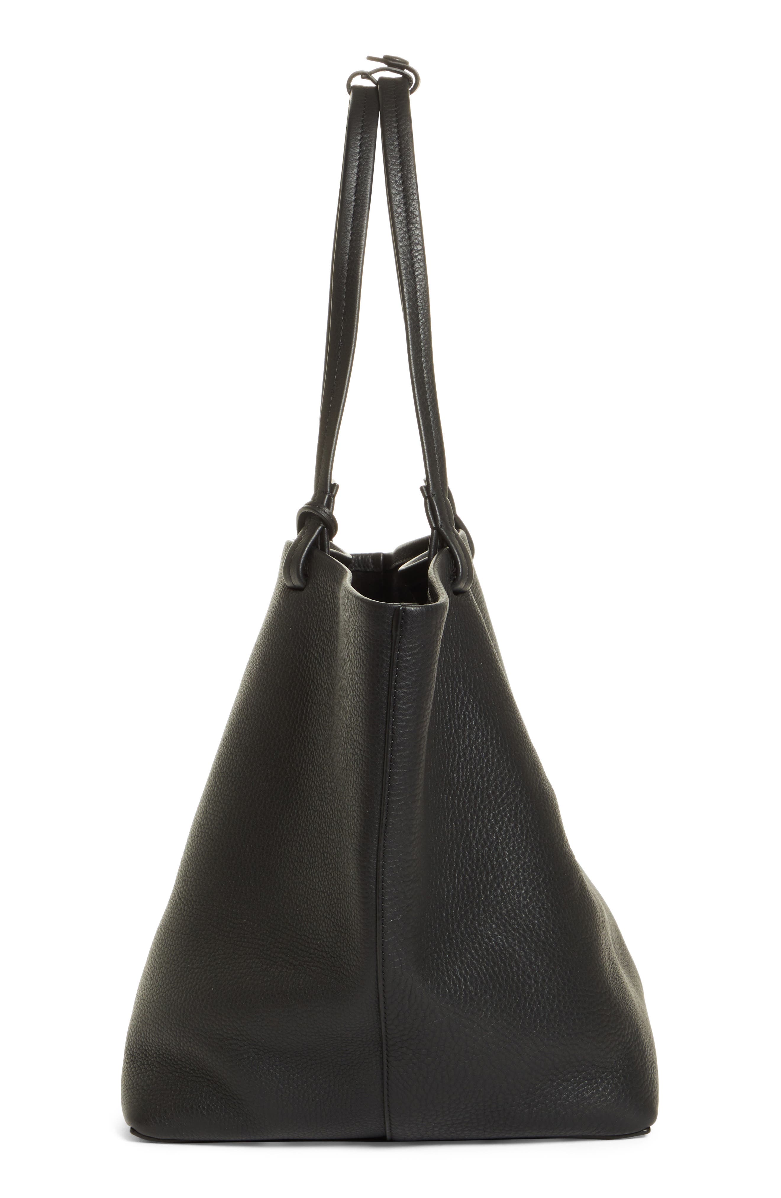 Park Three Leather Tote, Alternate, color, BLACK GOLD LOGO