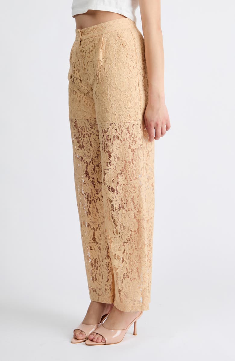Extro & Vert Andrey Lace Trousers, Alternate, color, Tan