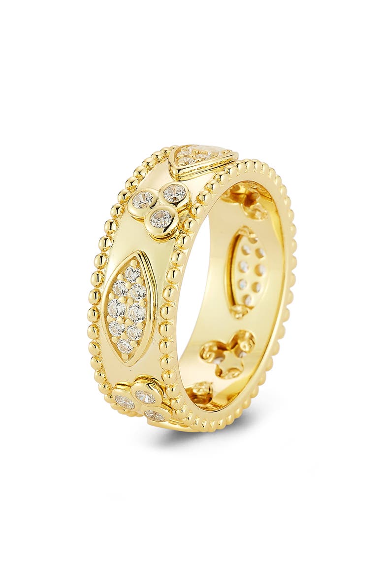 Cubic Zirconia Band Ring, Alternate, color, GOLD