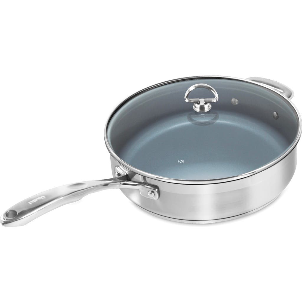 CHANTAL Induction 21 Saute Pan w/ Ceramic Coating & Glass Lid, 5 Quart in Silver  product