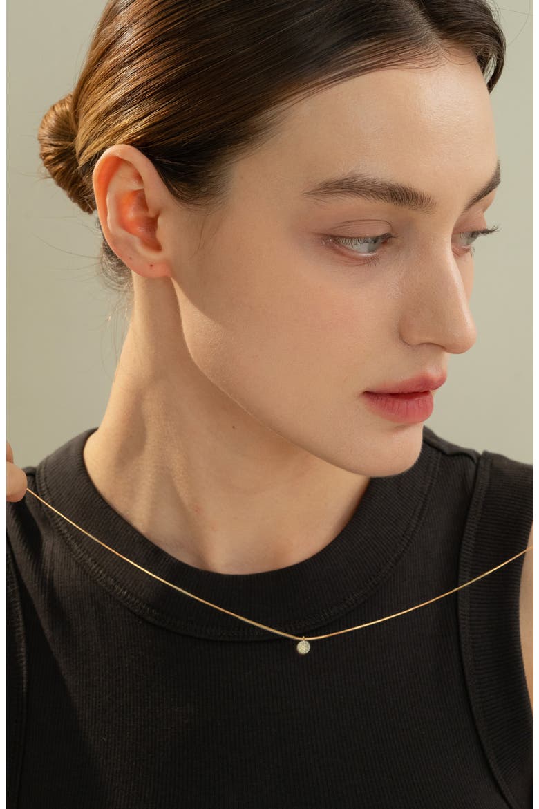 Sterling Silver 18k Gold Plated Blake Circle Necklace Minimal Dainty, Alternate, color, Gold