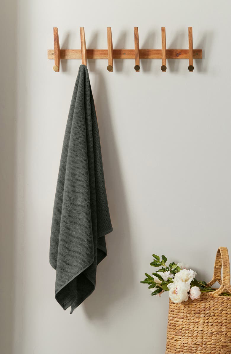 Woven & Weft Loop Textured 2-Pack Bath Towels, Alternate, color, Midnight