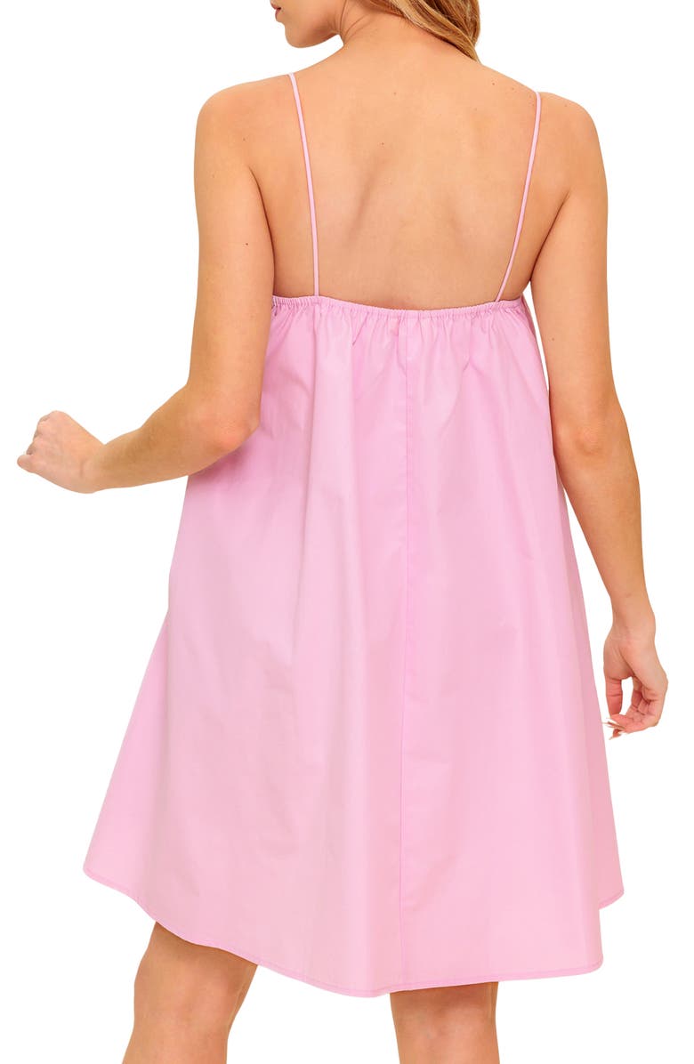 FLYING TOMATO Solid Bow Cotton Dress, Alternate, color, Light Pink