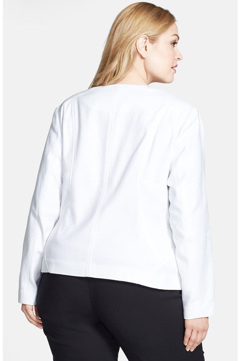Stretch Cotton Zip Jacket, Alternate, color, WHITE