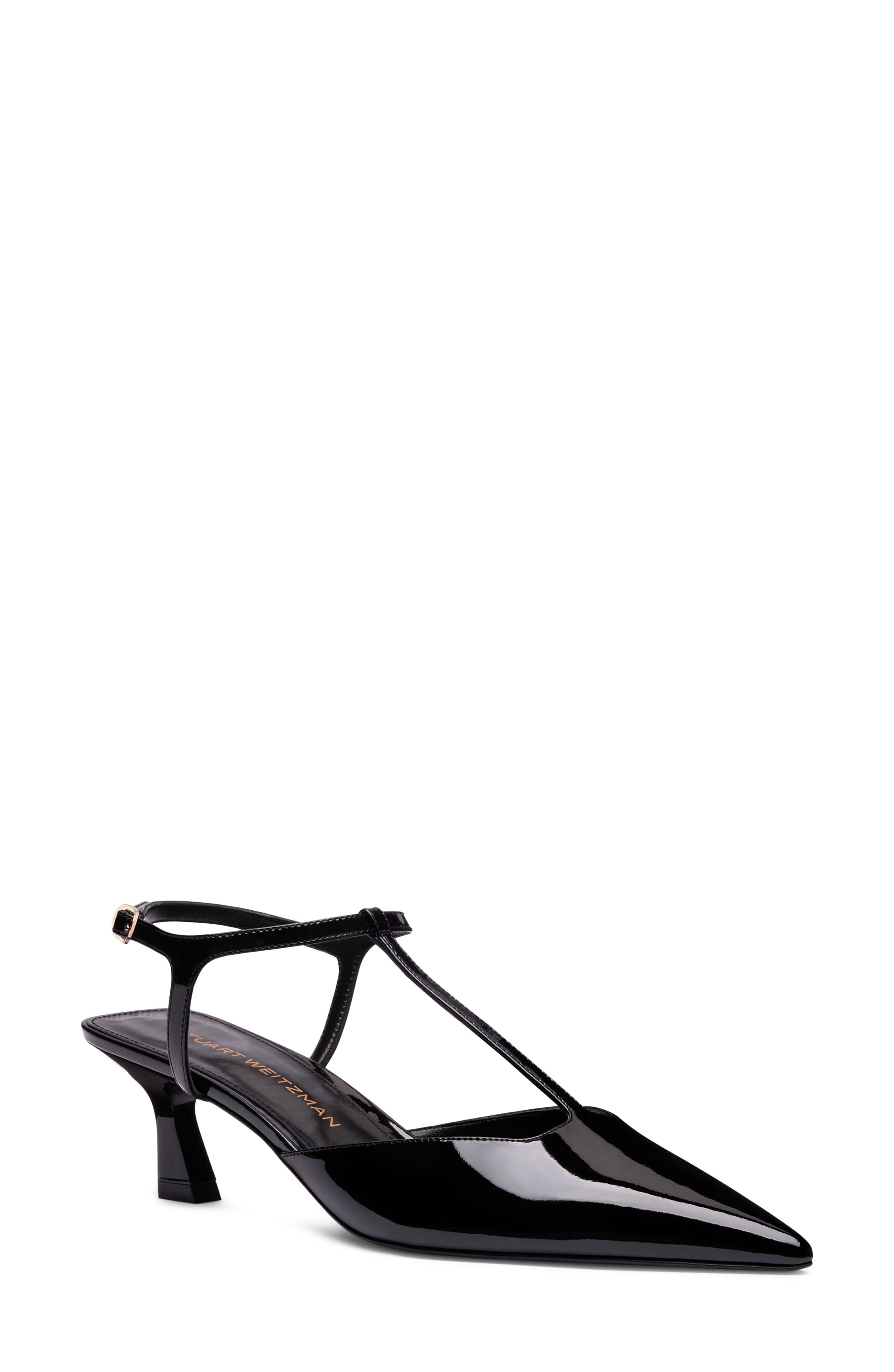 Vne Patent Leather T-Strap Pump, Main, color, BLACK