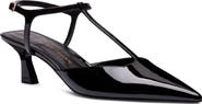 Stuart Weitzman Vne Patent Leather T-Strap Pump