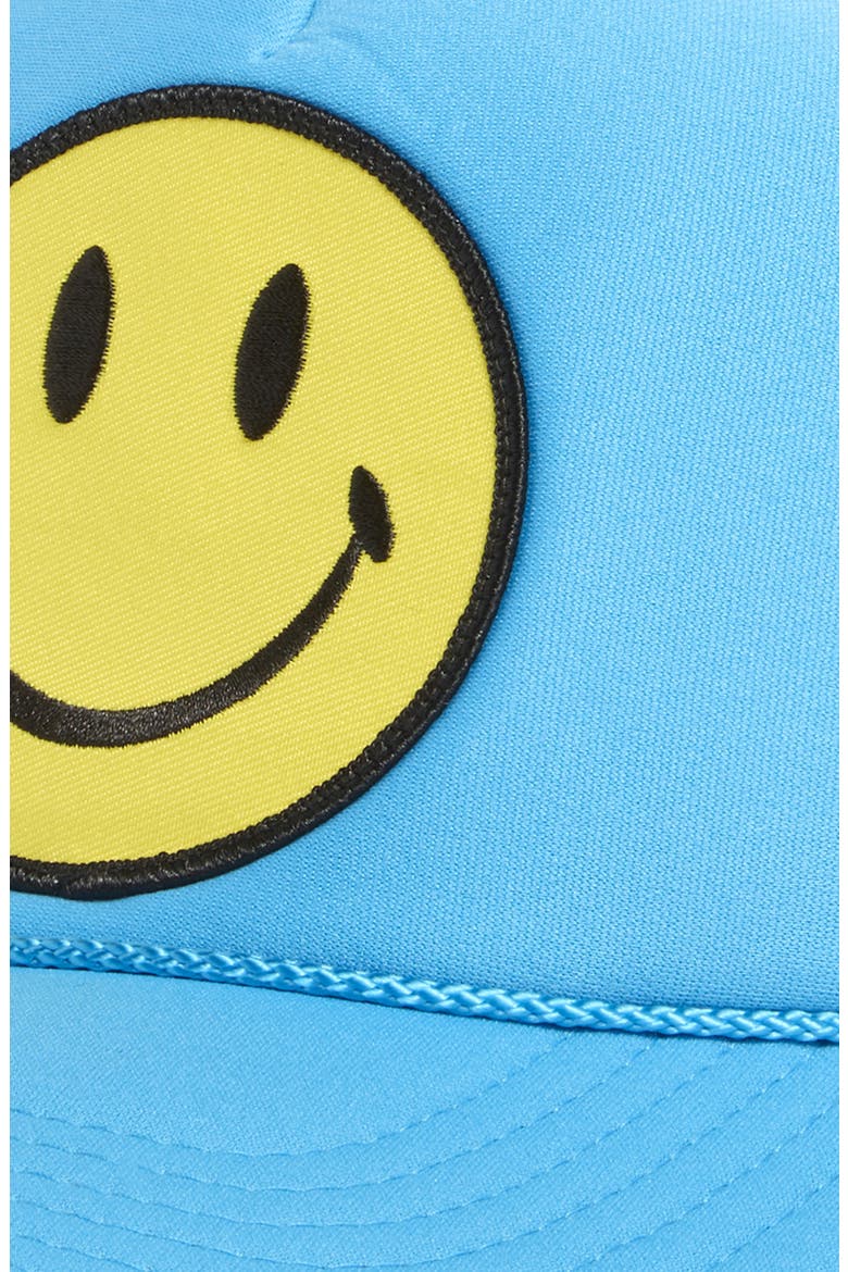 Smiley Baseball Cap, Alternate, color, NEON BLUE