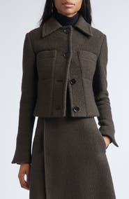 Proenza Schouler Kinsley Bouclé Twill Crop Jacket