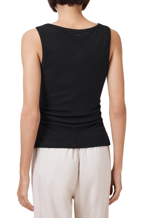 Allsaints Womens Black Katarina Straight-neck Sleeveless Cotton Tank In Black