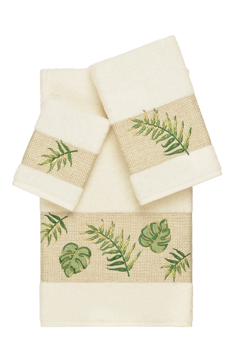 Linum Home Textiles Zoe 3-Piece Embellished Towel Set - Cream, Main, color, 