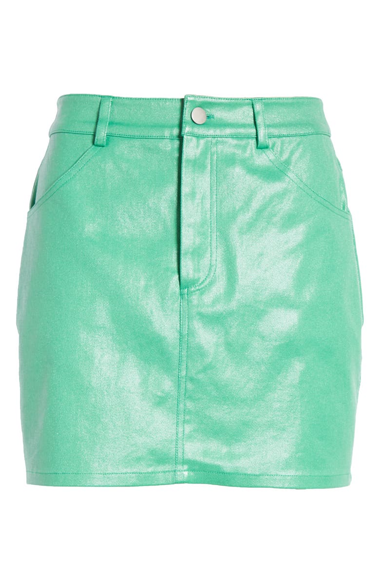 Grey Lab Coated Miniskirt, Alternate, color, Green