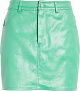 Grey Lab Coated Miniskirt