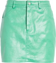 Grey Lab Coated Miniskirt