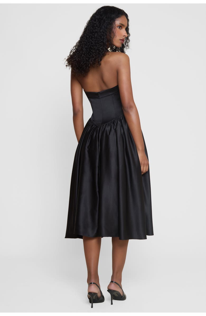 LEAU Hart Halter Corset Midi Dress, Alternate, color, Black