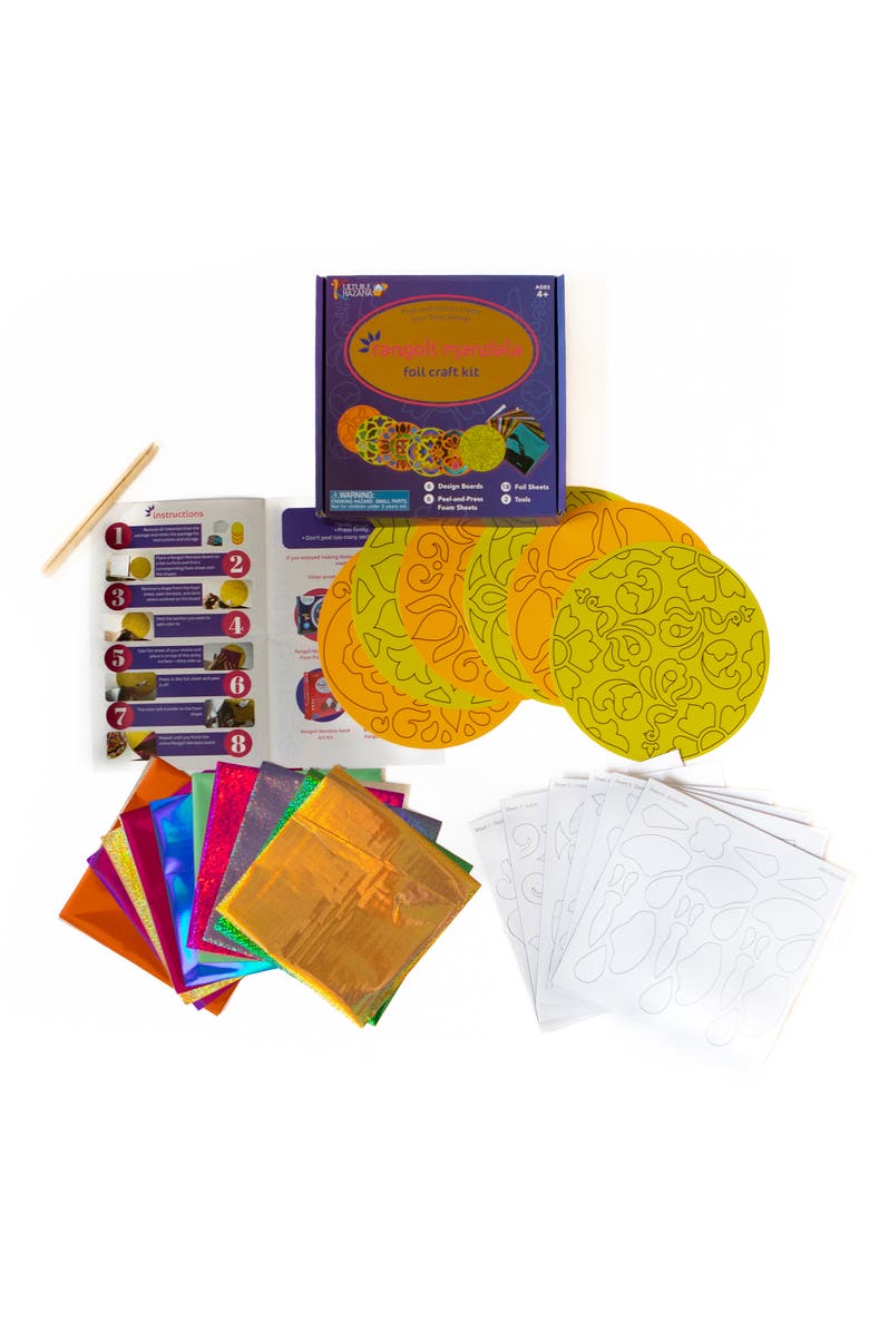 KULTURE KHAZANA Foil Craft Kit Rangoli Mandala, Ages 4+, Alternate, color, Multicolored
