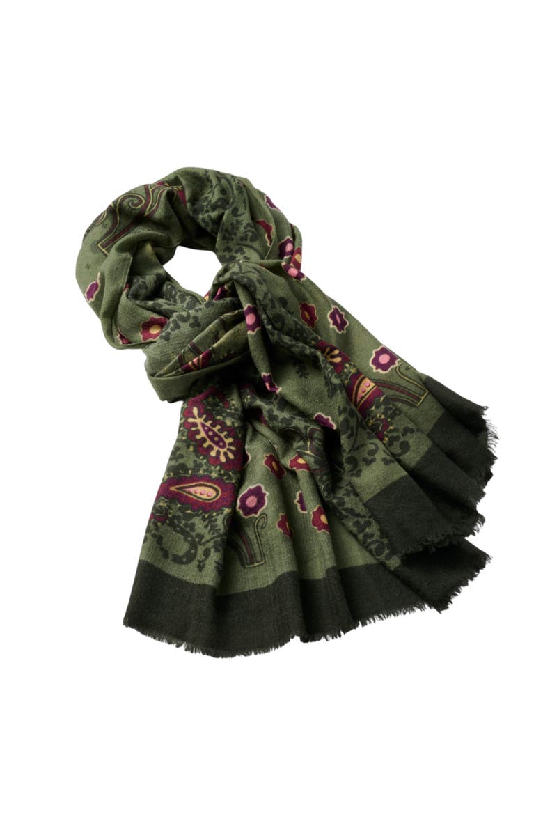 Robert Talbott Hackman Wool & Silk Scarf, Main, color, Green