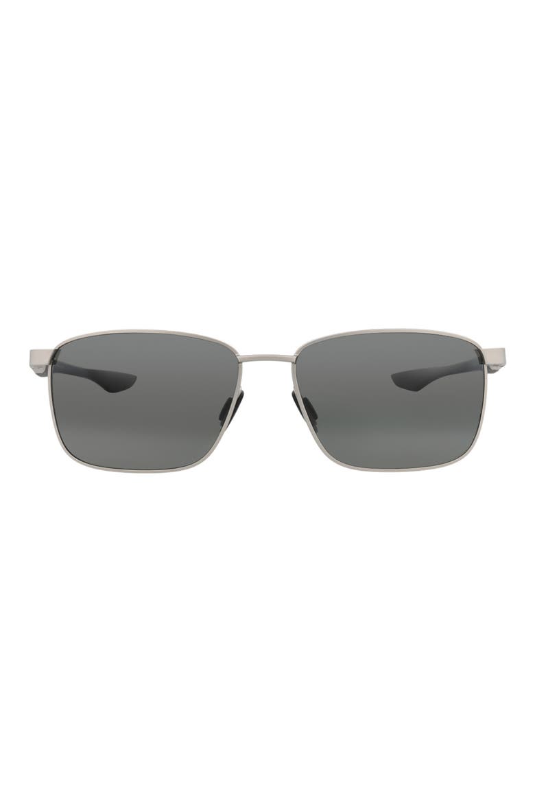 58mm Polarized Square Sunglasses, Main, color, SILVER/ BLACK/ GREY