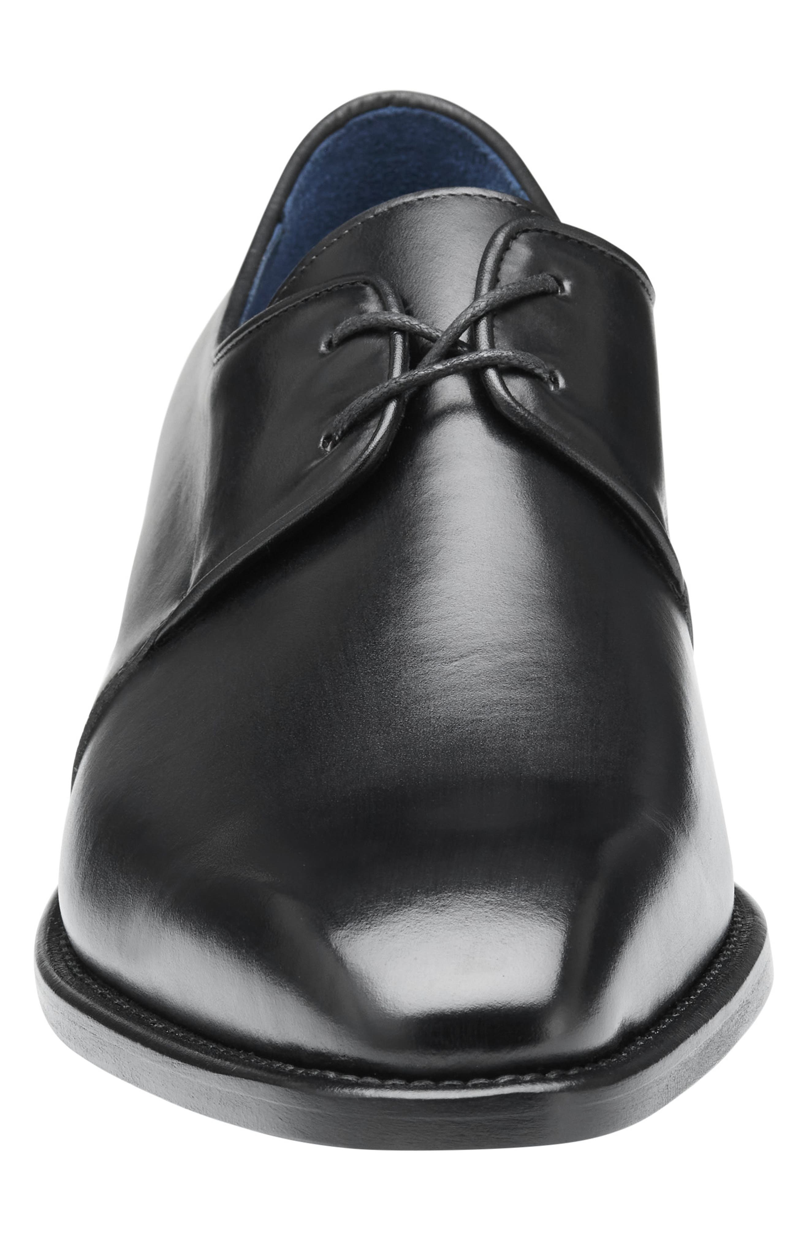 Johnston & Murphy Larson Plain Toe Derby, Alternate, color, Black Italian Calfskin