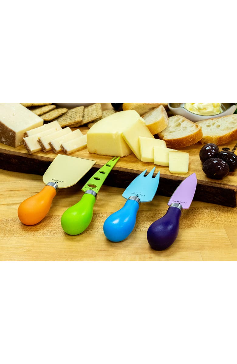 ZASSENHAUS Easy Cut Cheese Knife Set, 4 Pieces, Assorted Colors, Alternate, color, Multicolored