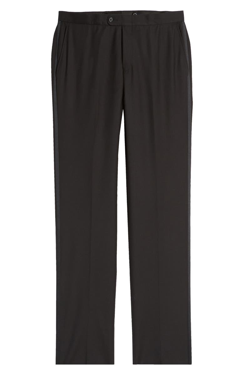 Heritage Gold Hickey Freeman Wool Flat Front Tuxedo Pants, Alternate, color, 