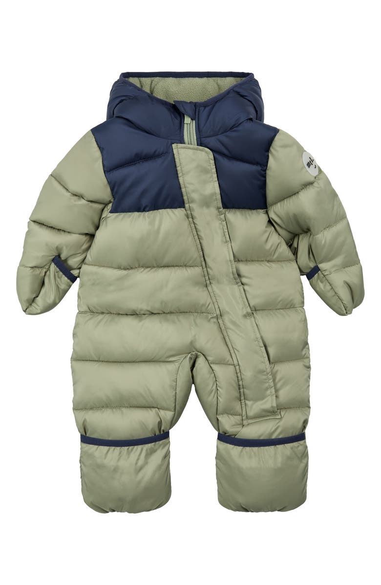 MILES THE LABEL Colorblock Quilted Water Repellent Bunting, Alternate, color, Dusty Green