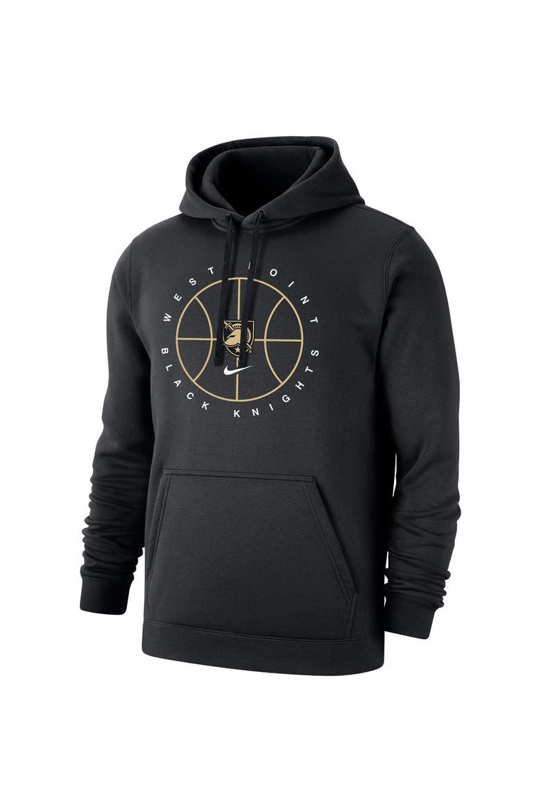 Men's Nike Black Army Black Knights Basketball Icon Club Fleece Pullover Hoodie, Alternate, color, Black