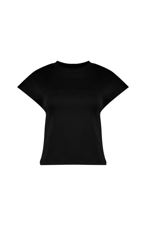 Ivonne Black Dropped Sleeve Top In Black