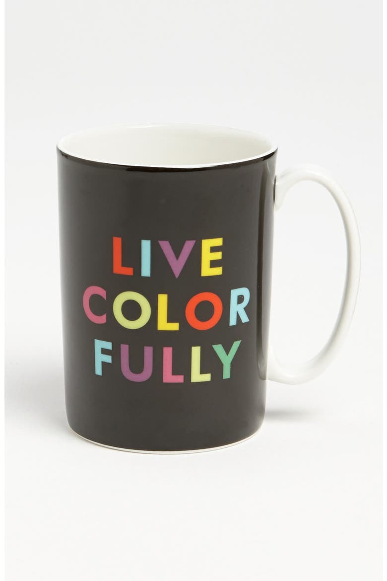 'things we love™ - live colorfully' mug, Main, color, WHITE
