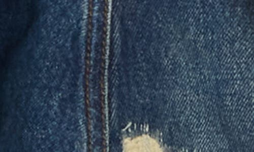 Marc Jacobs Distressed Denim Jacket With Collar And Stitching In Blue