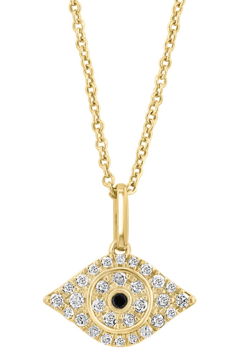 Pavé Diamond Evil Eye Pendant Necklace, Alternate, color, GOLD