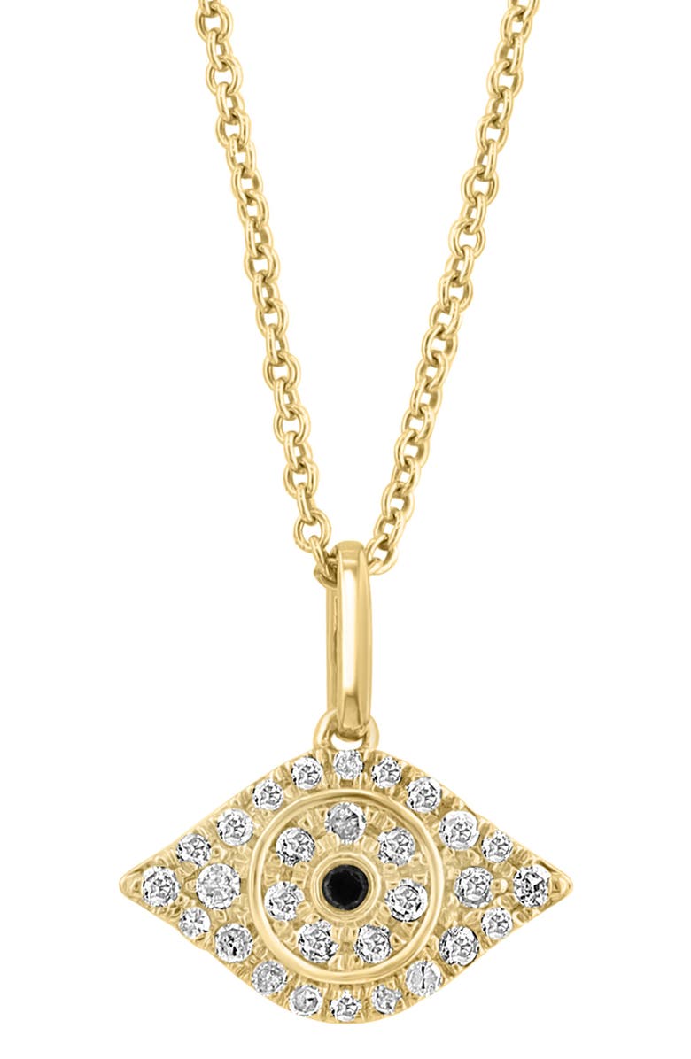 EFFY Pavé Diamond Evil Eye Pendant Necklace, Alternate, color, Gold