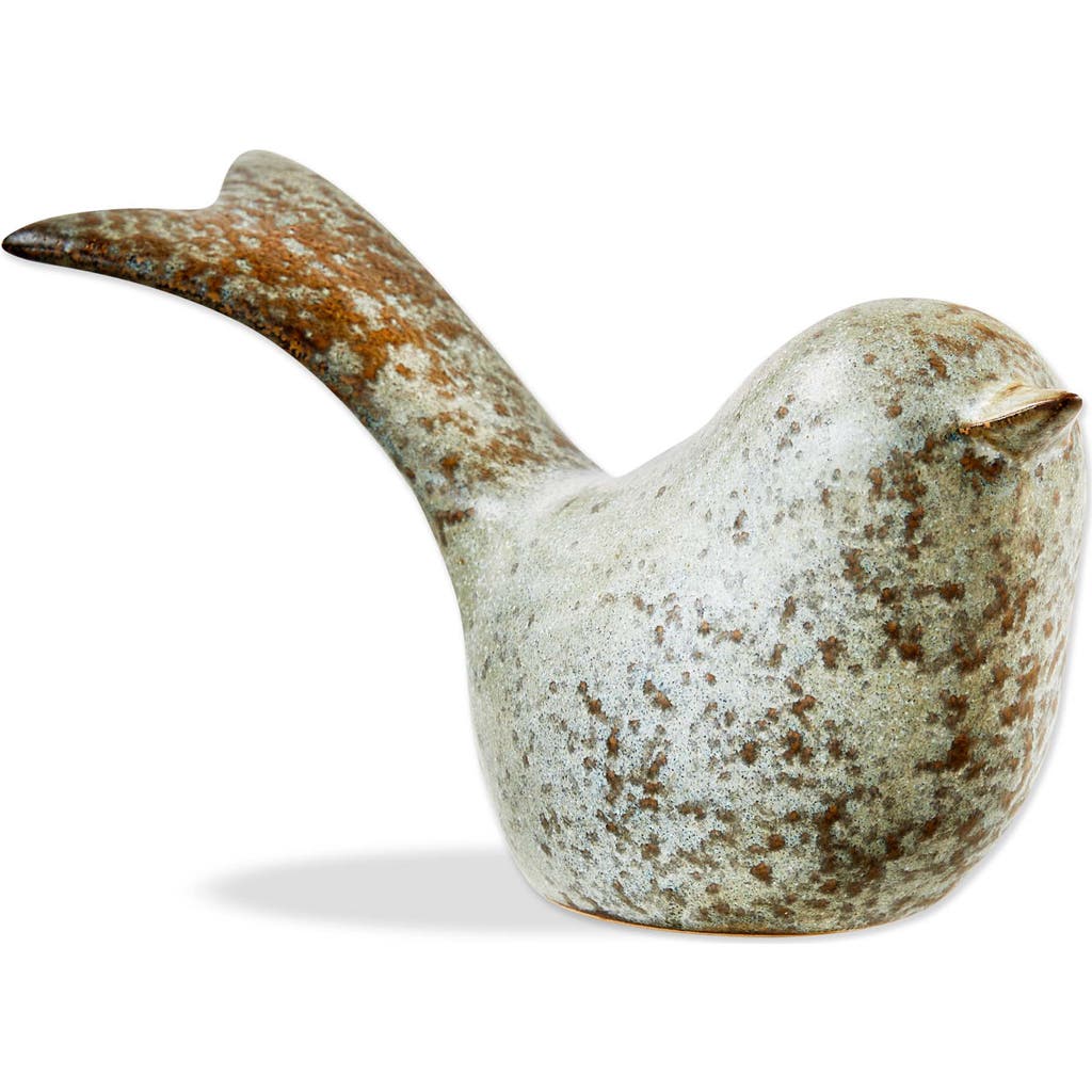 Tag Gray Stoneware Bird Figurine Decorative Ceramic Animal In Brown