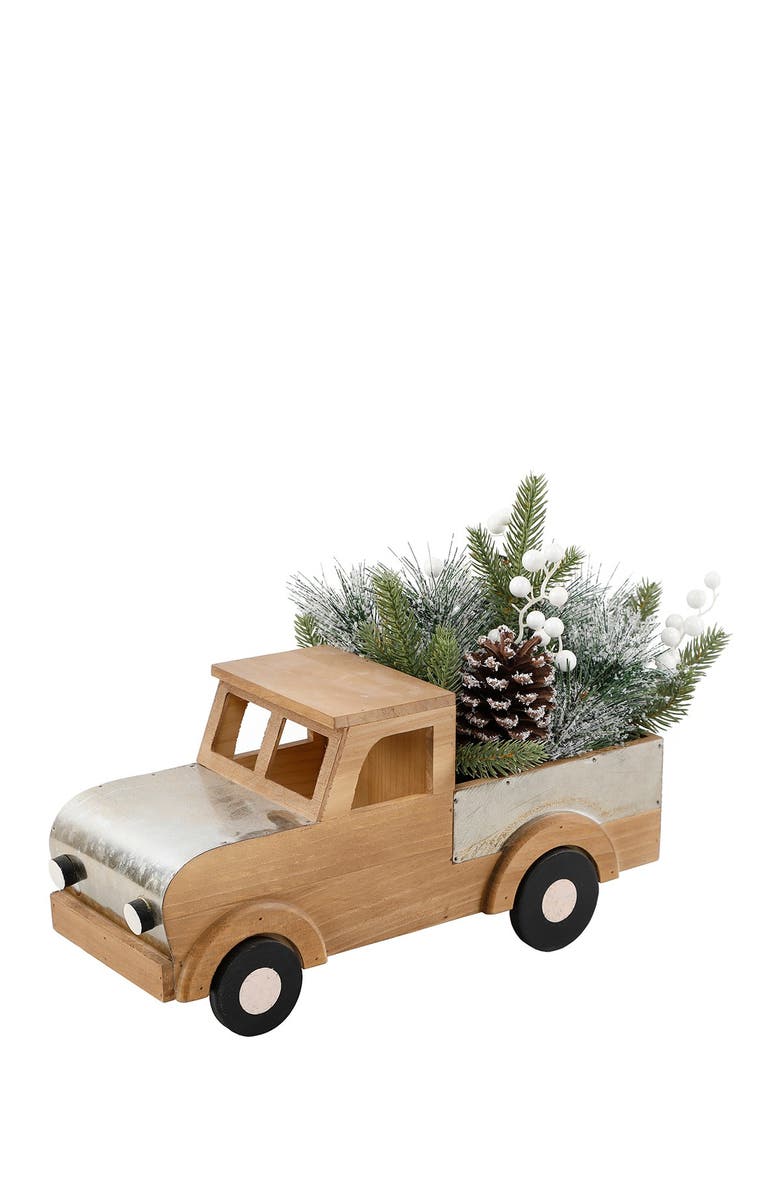 FLORA BUNDA 17" Xmas Mix in Wood Truck, Main, color, Natural