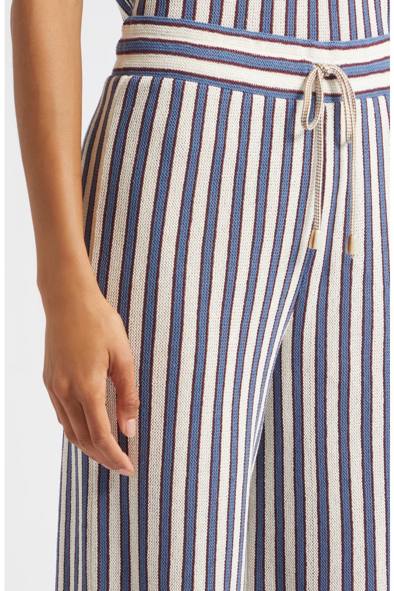 Zosia Stripe Cotton Drawstring Pants, Alternate, color, ECRU BLUEFIN MULTI