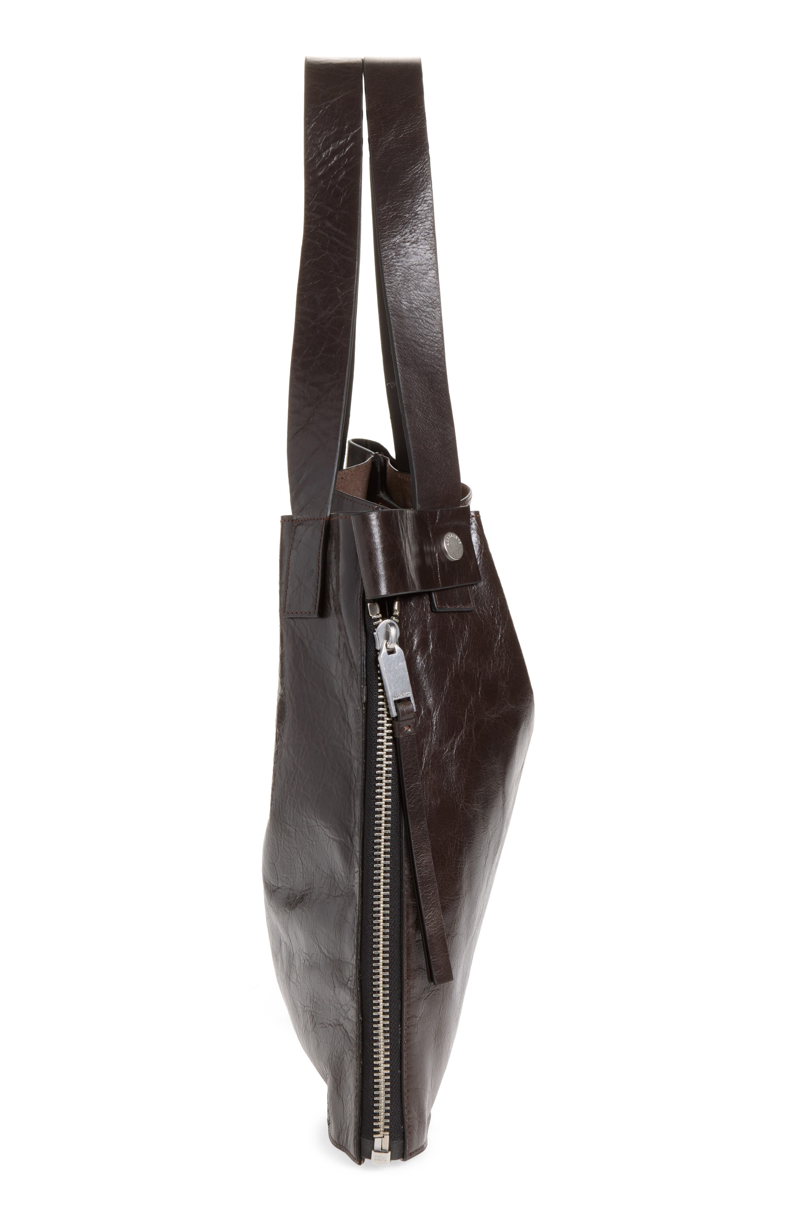 Marlo E/W Leather Tote, Alternate, color, BITTER BROWN