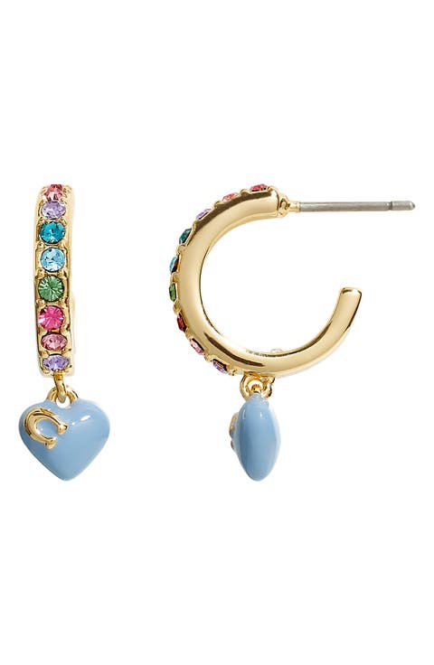 Heart Charm Huggie Earrings