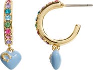 COACH Heart Charm Huggie Earrings