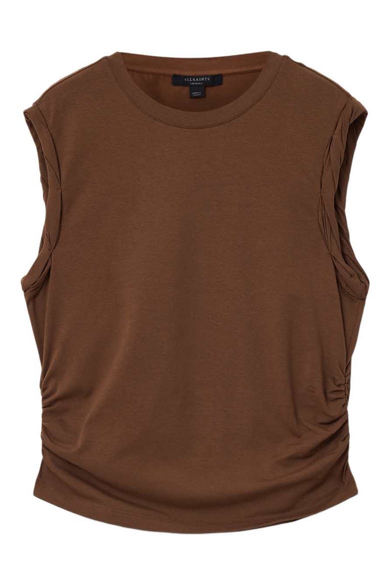 West Side Ruched Tank, Alternate, color, COGNAC BROWN