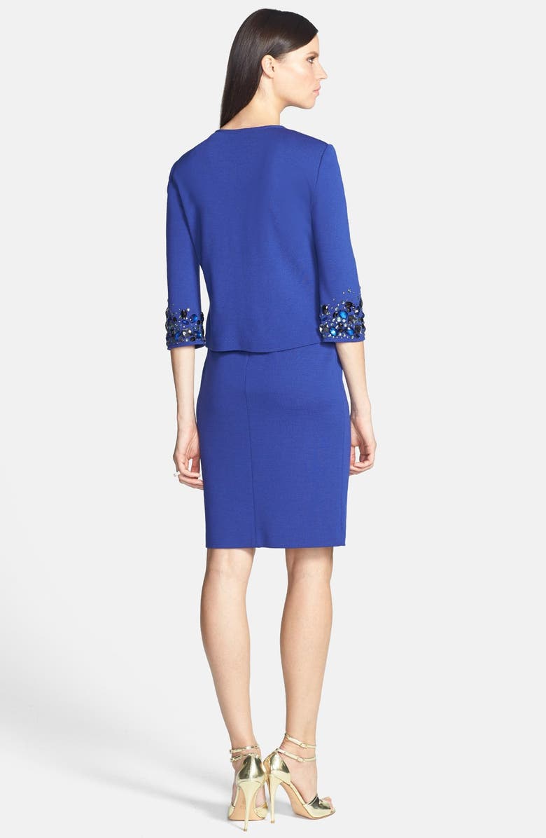 St. John Collection Embellished Milano Knit Jacket, Alternate, color, 