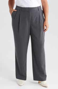 Wit & Wisdom Pinstripe Ultra Skyrise Pleated Wide Leg Pants