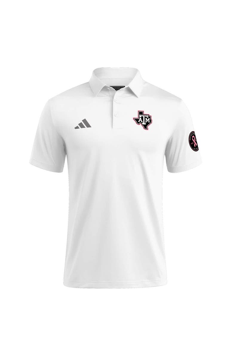 adidas Men's adidas White Texas A&M Aggies Wear Pink Breast Cancer Awareness Polo, Alternate, color, White