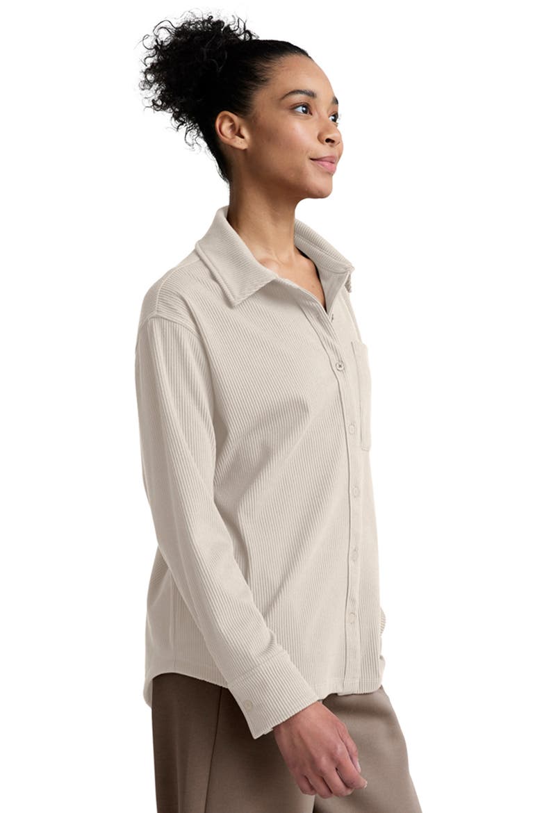 Breathe Easy Corduroy Button-Up Shirt, Alternate, color, DOVE