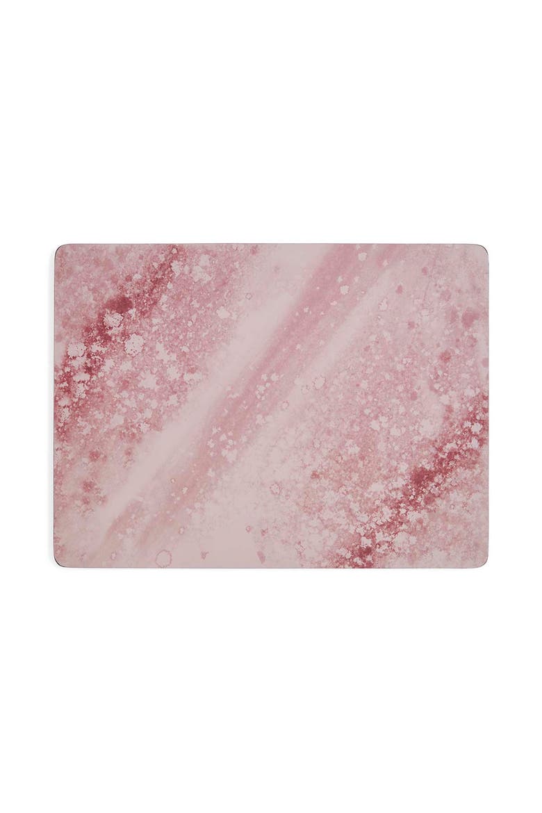 Minerals Rose Quartz Set of 4 Cork Back Placemats, Alternate, color, Pink